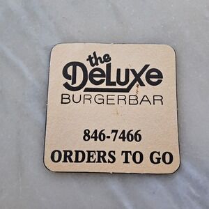 Deluxe Burger Bar Coaster Orders‎ To Go Menu Burgers Sandwiches Restaurant